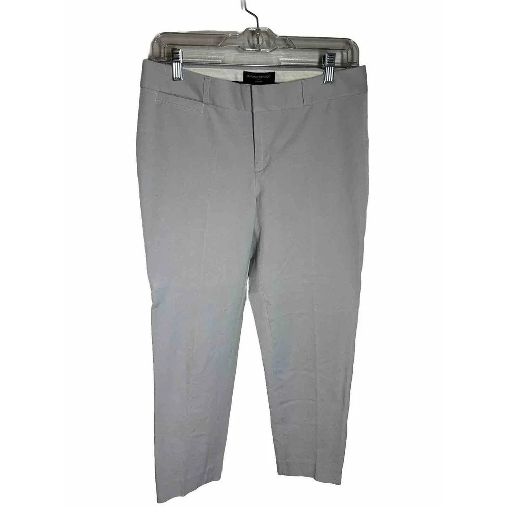Banana Republic Womens Sloan Skinny Cropped Pants Gray Low Rise Pocket Stretch 8